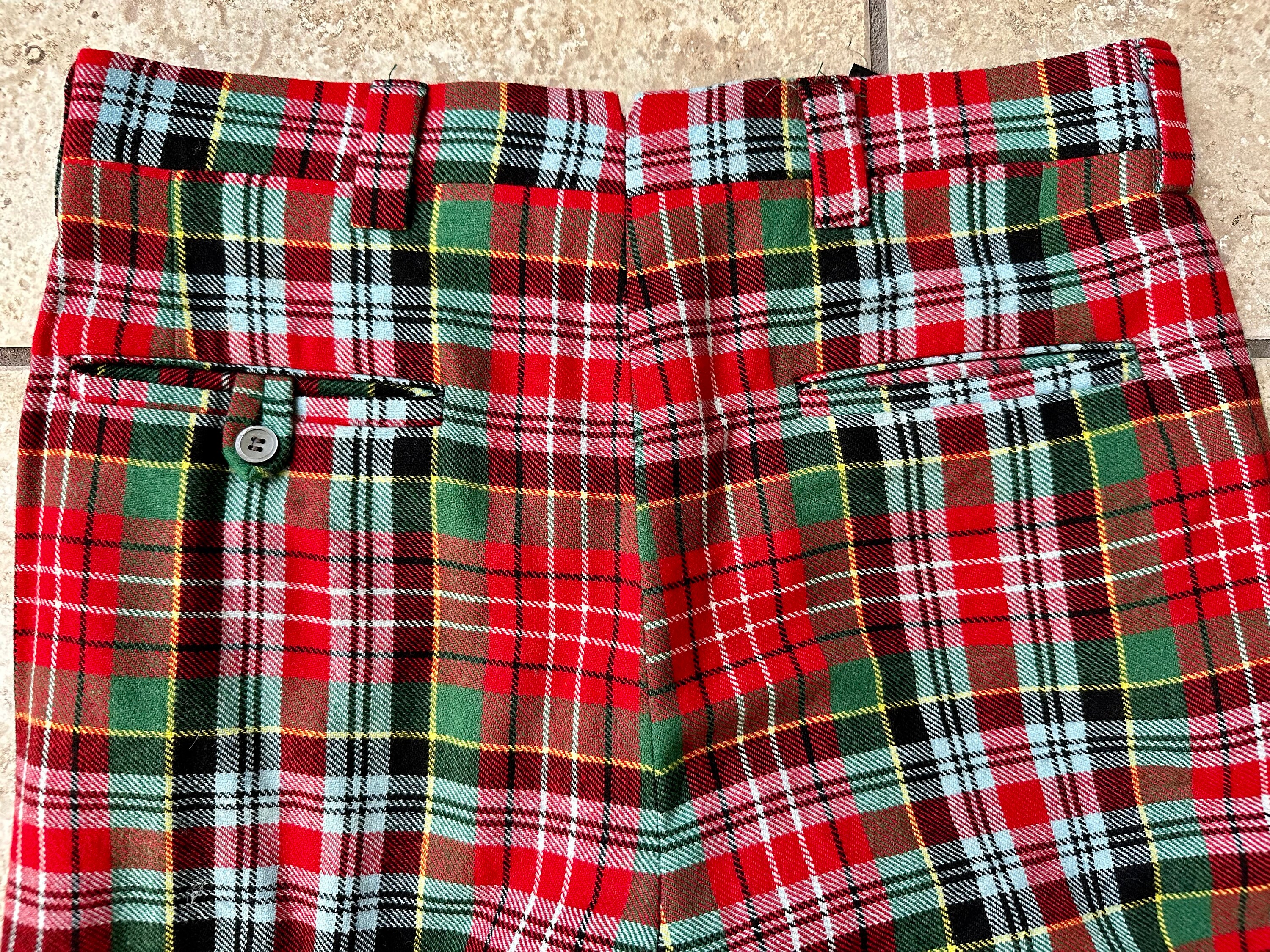 Vintage O'CONNELL'S Red Tartan Plaid Lambswool Trousers 32 X 30.75 Ivy  League Trad -  Israel