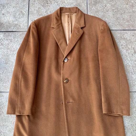 Crombie, 1960s CROMBIE Brown Cashmere Overcoat | 42 44 Short | Made in England