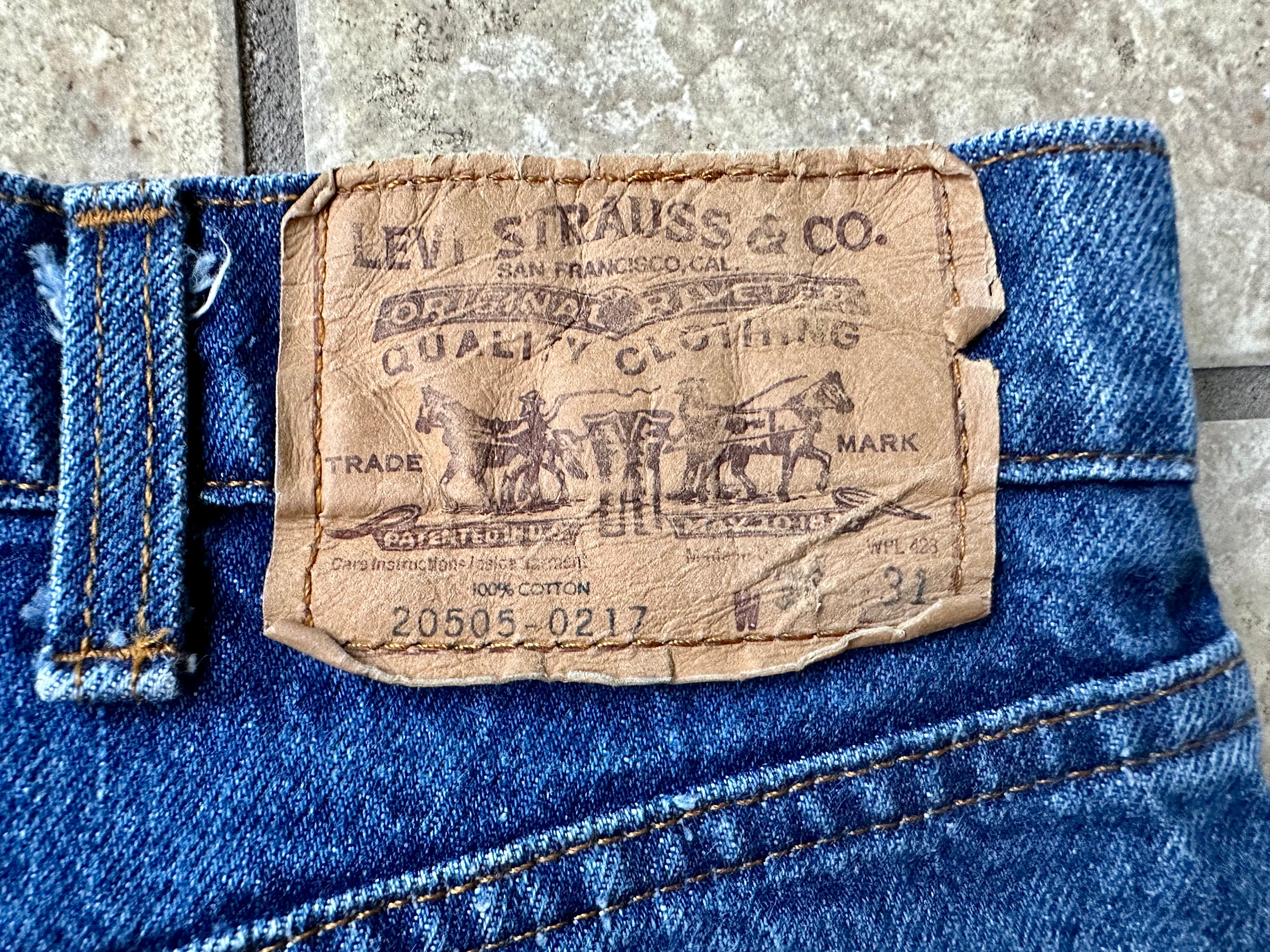 1980s LEVIS Blue Cotton Denim Jeans | 34 X 30.5 | 20505-0217 Made 