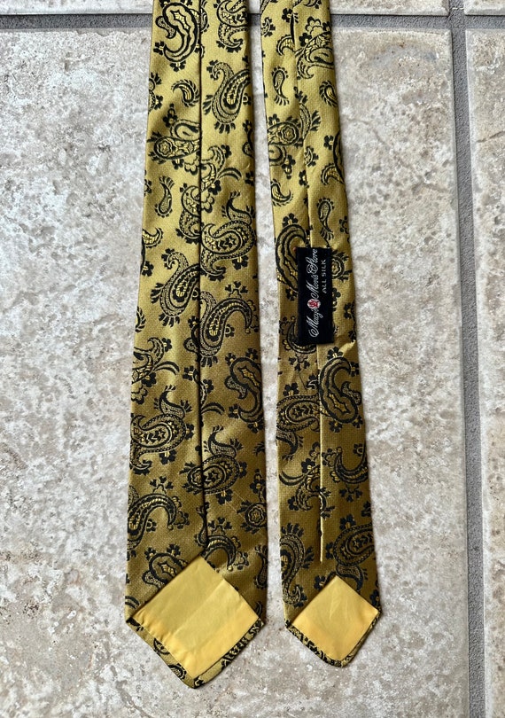 1960s MACYS Gold Brocade Silk Tie | Ivy League Tr… - image 3