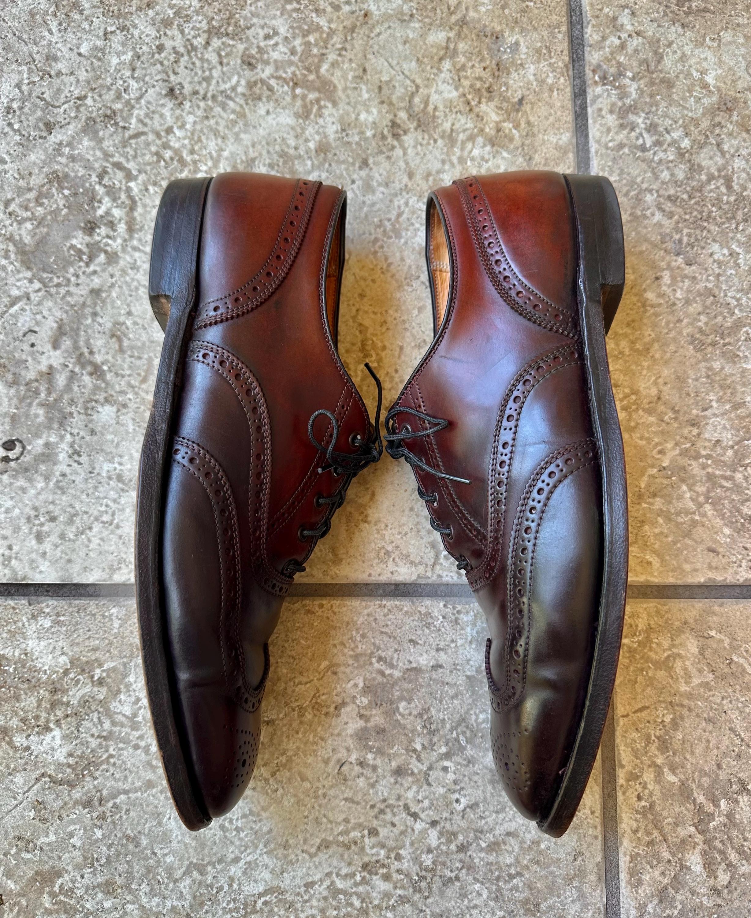 BROOKS BROTHERS Medalloin Wingtip Oxford Men\'s Brown Leather Shoes sz 9.5 Brooks Brothers Wingtip - Pre-owned - Leffot main image 4