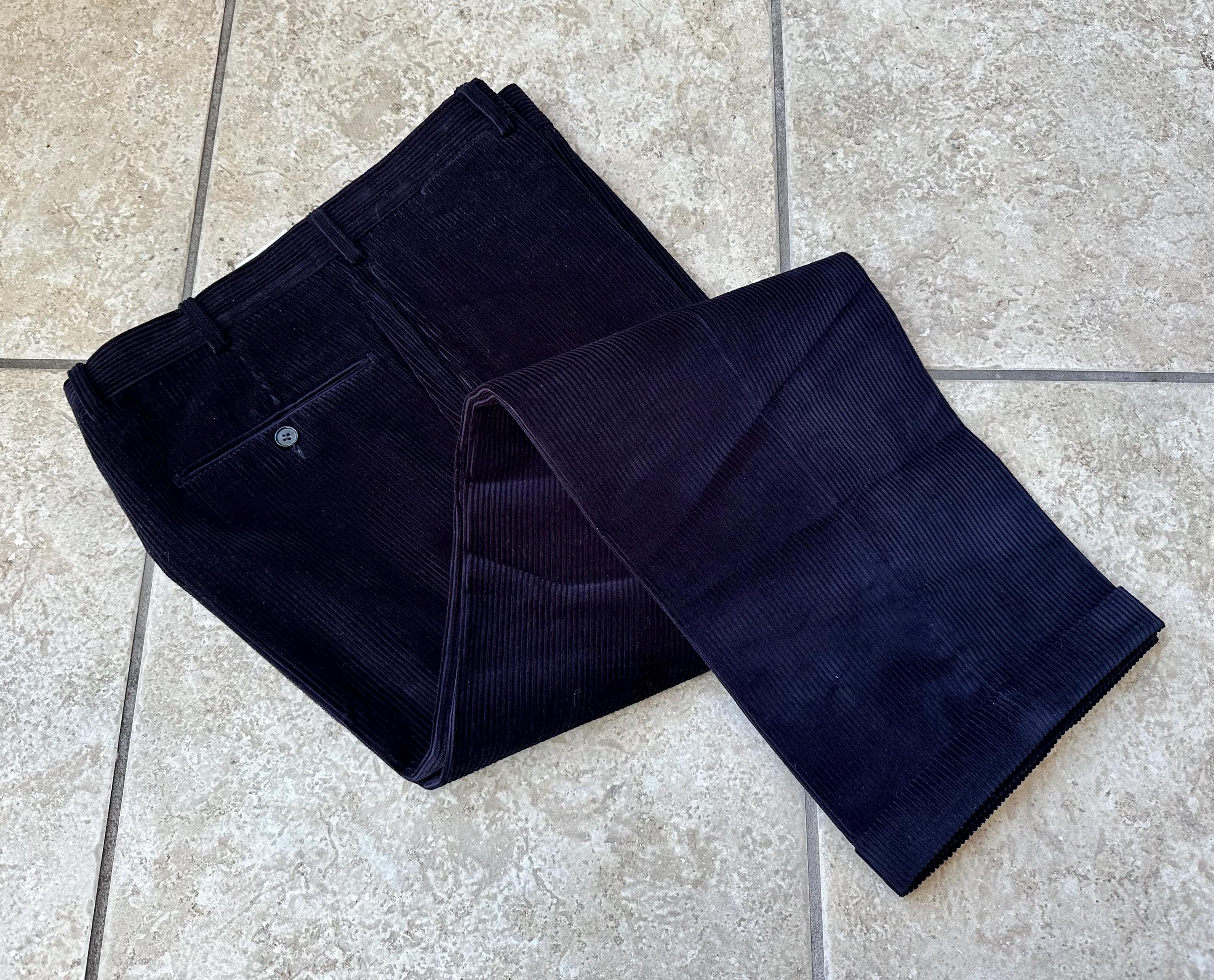 Vintage J. PRESS Navy Blue Corduroy Trousers | 33 X 28 | Made in 