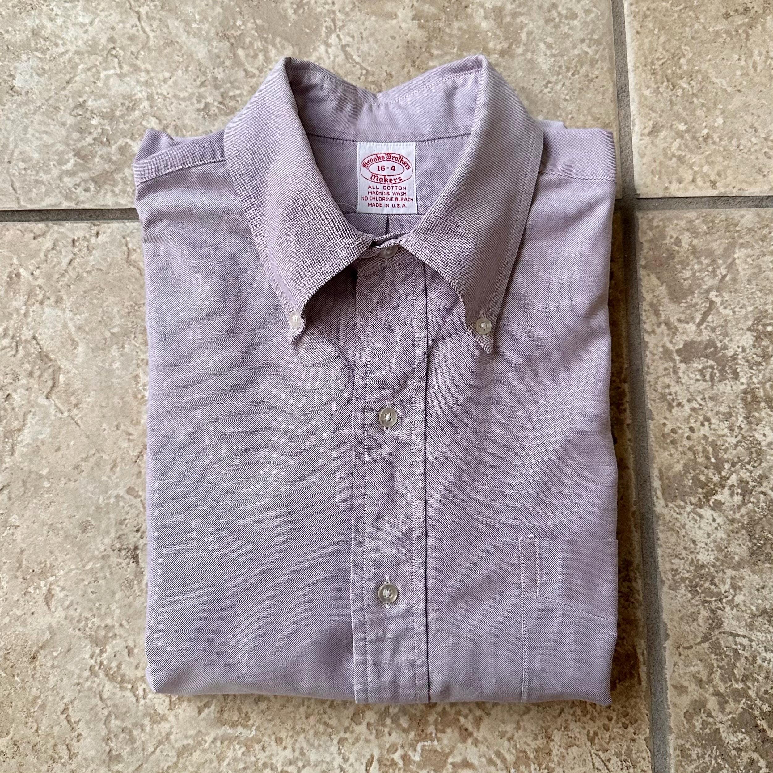 Vintage BROOKS BROTHERS Lavender Oxford Cloth Button Down Shirt 