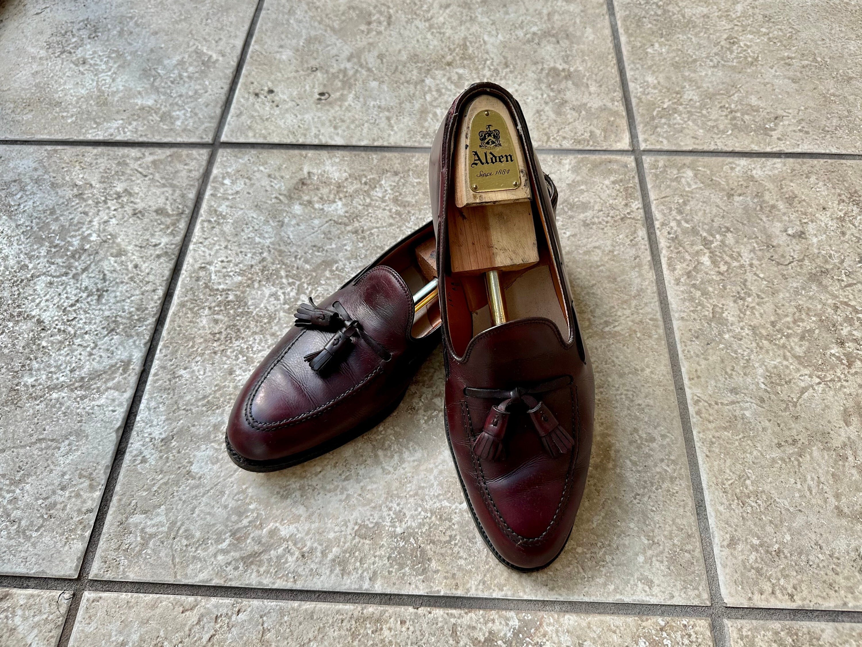 Ambient firkant der Vintage ALDEN Burgundy Calfskin Leather Tassel Loafers Size - Etsy