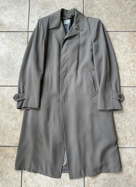 1950s Taupe Wool Gabardine Overcoat 38 40 Long MILIUM Ivy League Trad