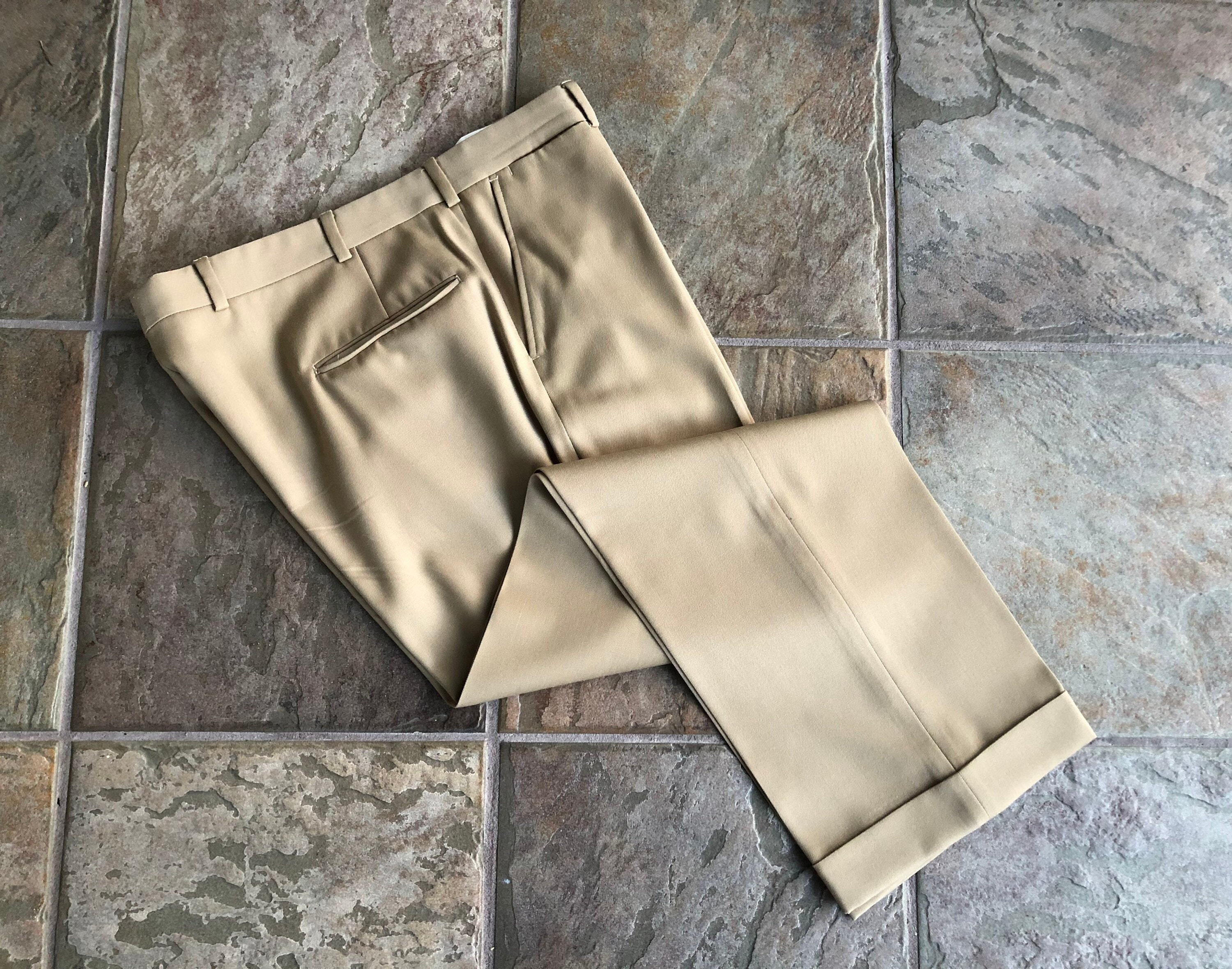 Vintage BROOKS BROTHERS Wool Gabardine Tan Trousers Pants 36 - Etsy