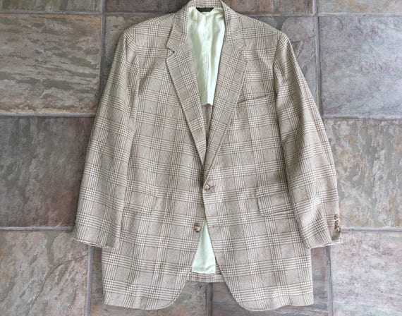 Vintage CORBIN Plaid Wool Silk Sack 