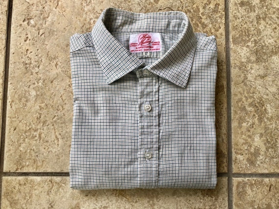 1970s HARVIE & HUDSON Tattersall Plaid Oxford Clo… - image 1