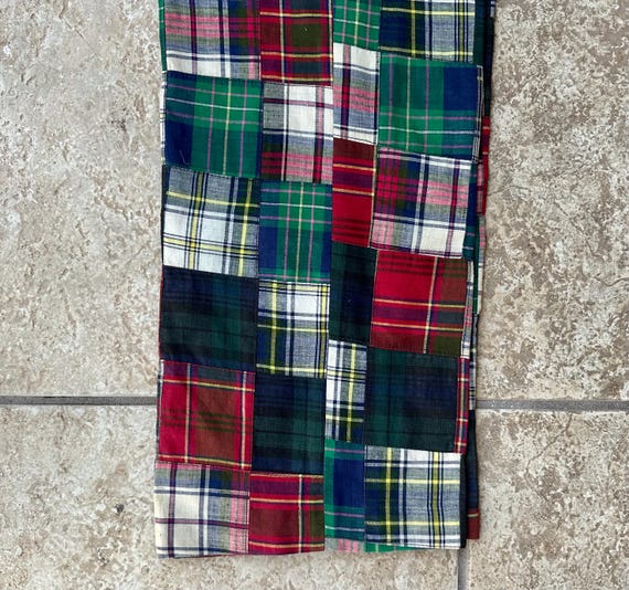 Vintage Green & Red Patchwork Bleeding Madras Cot… - image 7