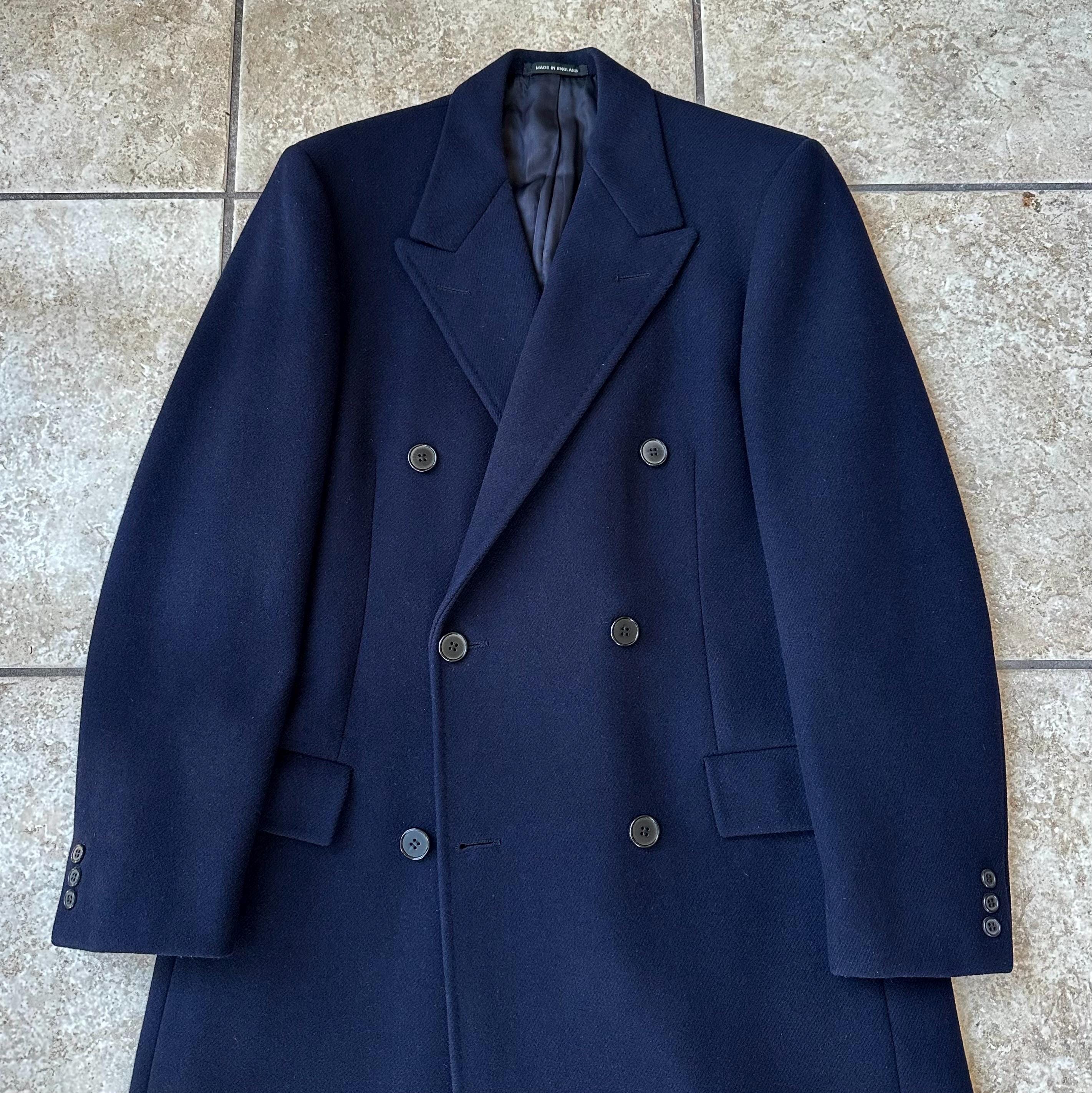 70s vintage Burberry balmacaan coat navy 【公式通販】