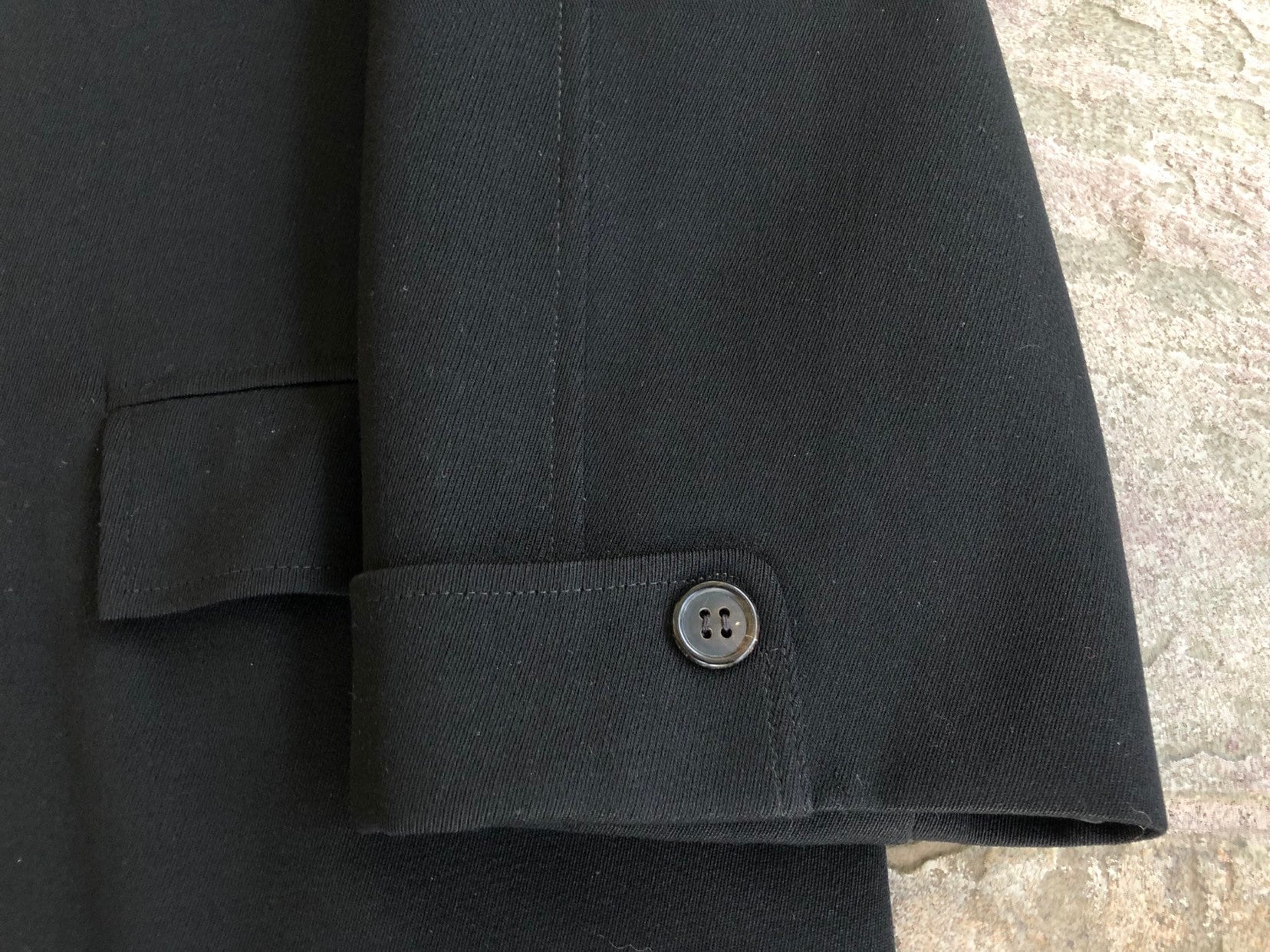 1960s Black Cavalry Twill Wool Sack Overcoat Jacket | 40 Short 