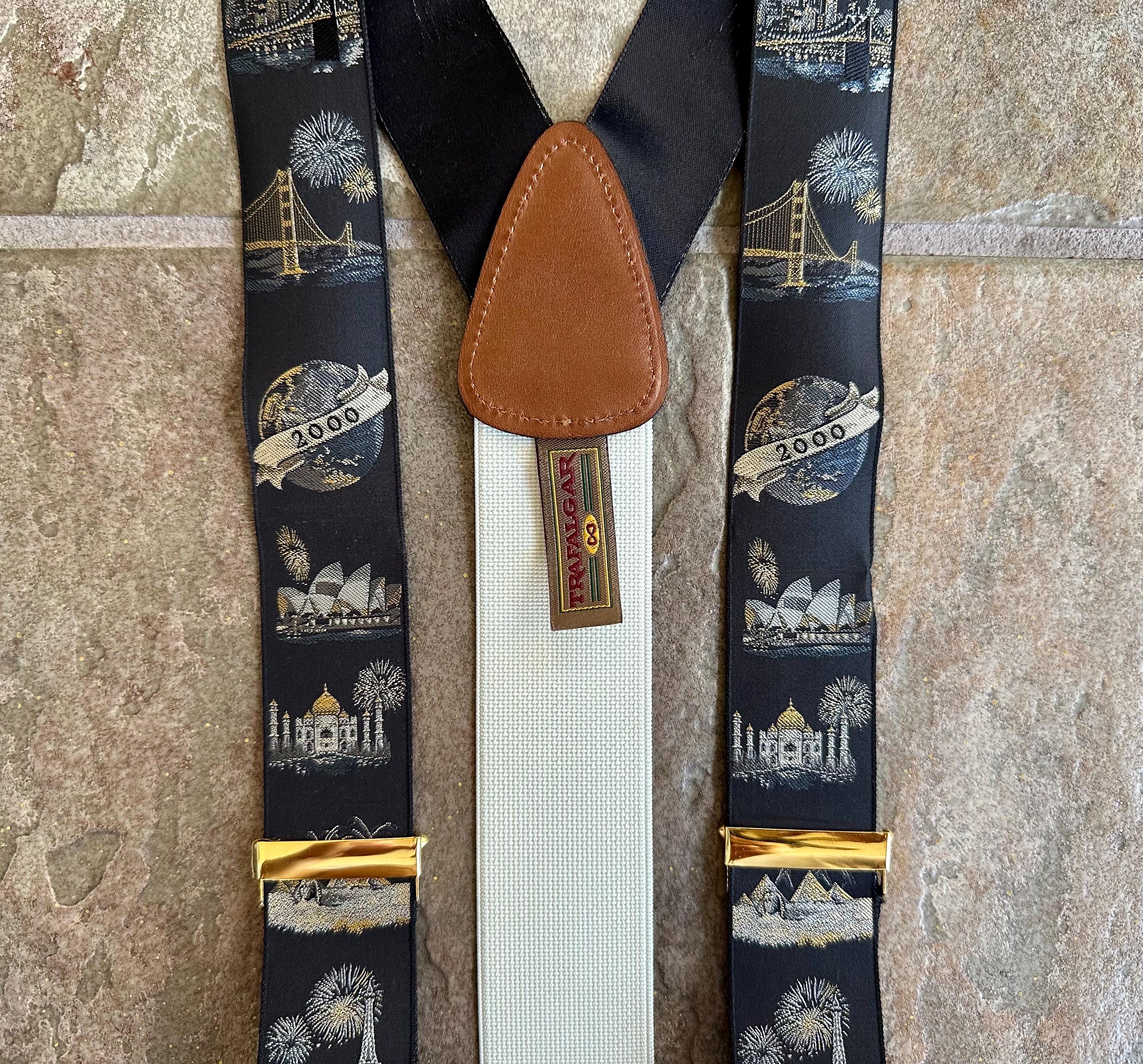 Bretelles (suspenders) Trafalgar En Soie - Édition Limitée Année 2000 - Occasion - Multicolore