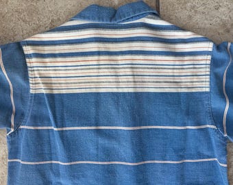 40s Pilgrim Vintage Stripe Cotton Shirt Vintage Pilgrim Shirt In