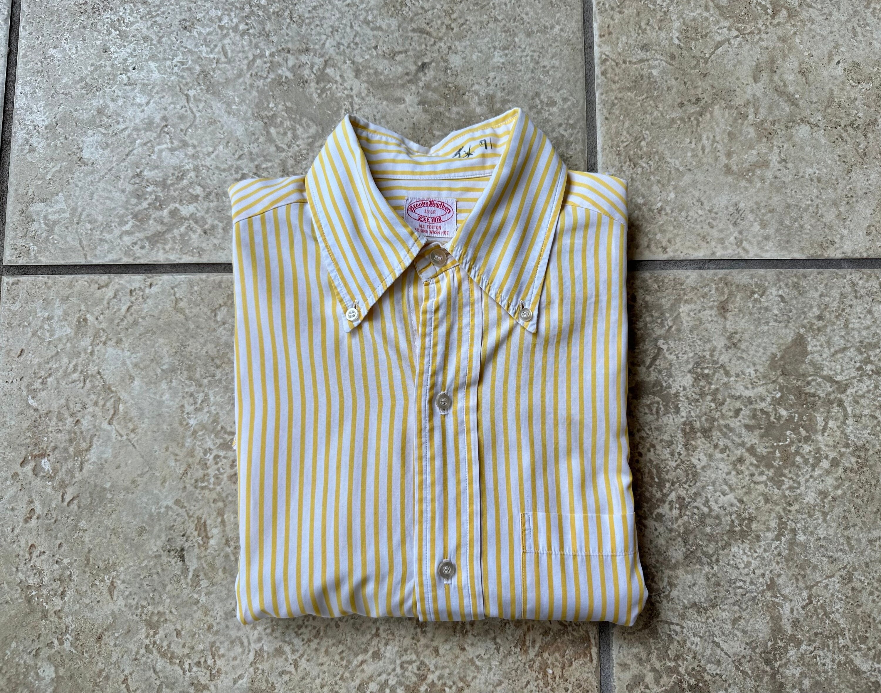 Yellow And Blue Stripe Shirt