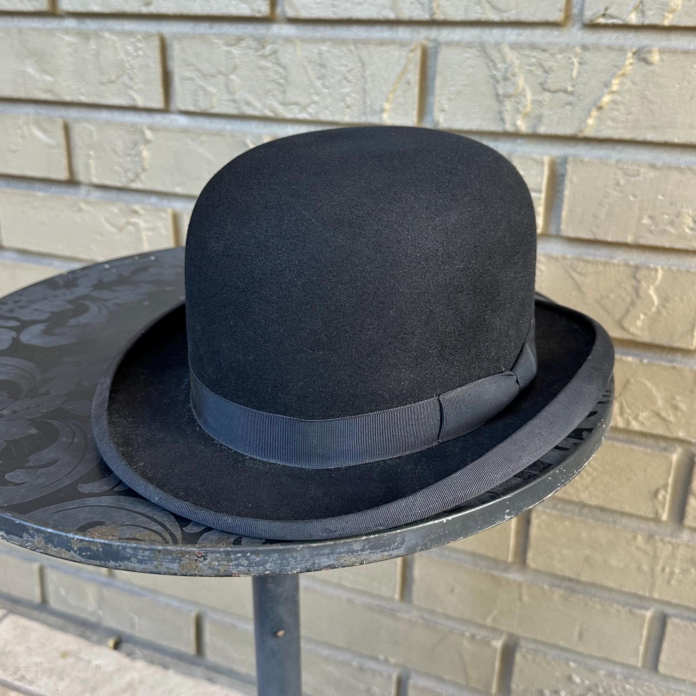 1920s Black Felt Bowler Hat Size 7 HENRY HEATH London