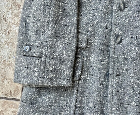 1950s Gray Flecked Boucle Tweed Car Coat | 40 Reg… - image 5