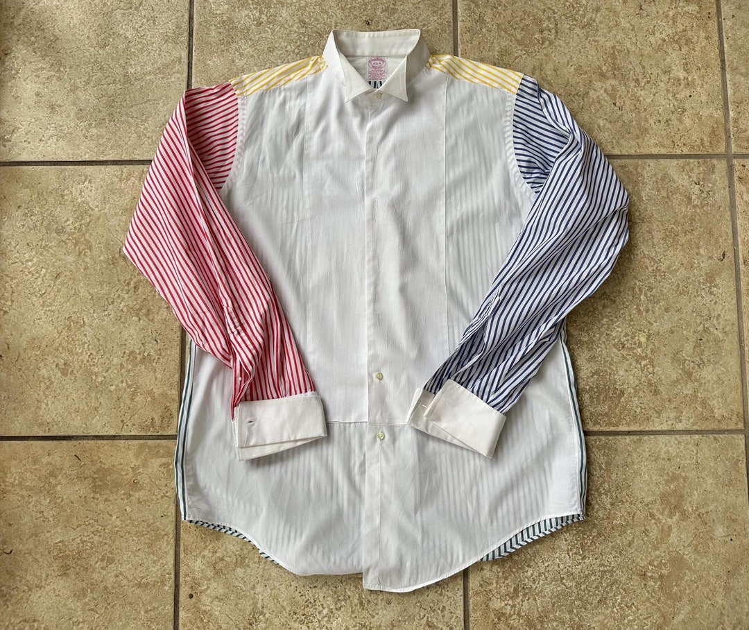 Vintage BROOKS BROTHERS Striped Tuxedo Fun Shirt | 15 - 34 Vintage BROOKS BROTHERS Striped Tuxedo Fun Shirt | 15 - 34
