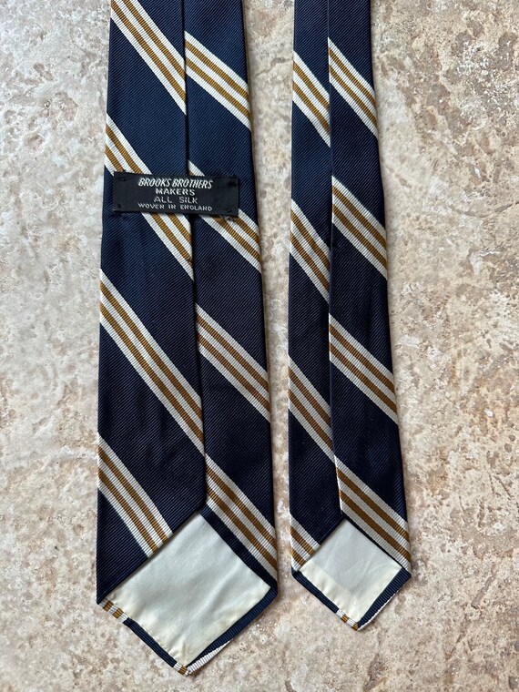 1970s BROOKS BROTHERS Navy Blue Regimental Striped Silk Repp - Etsy