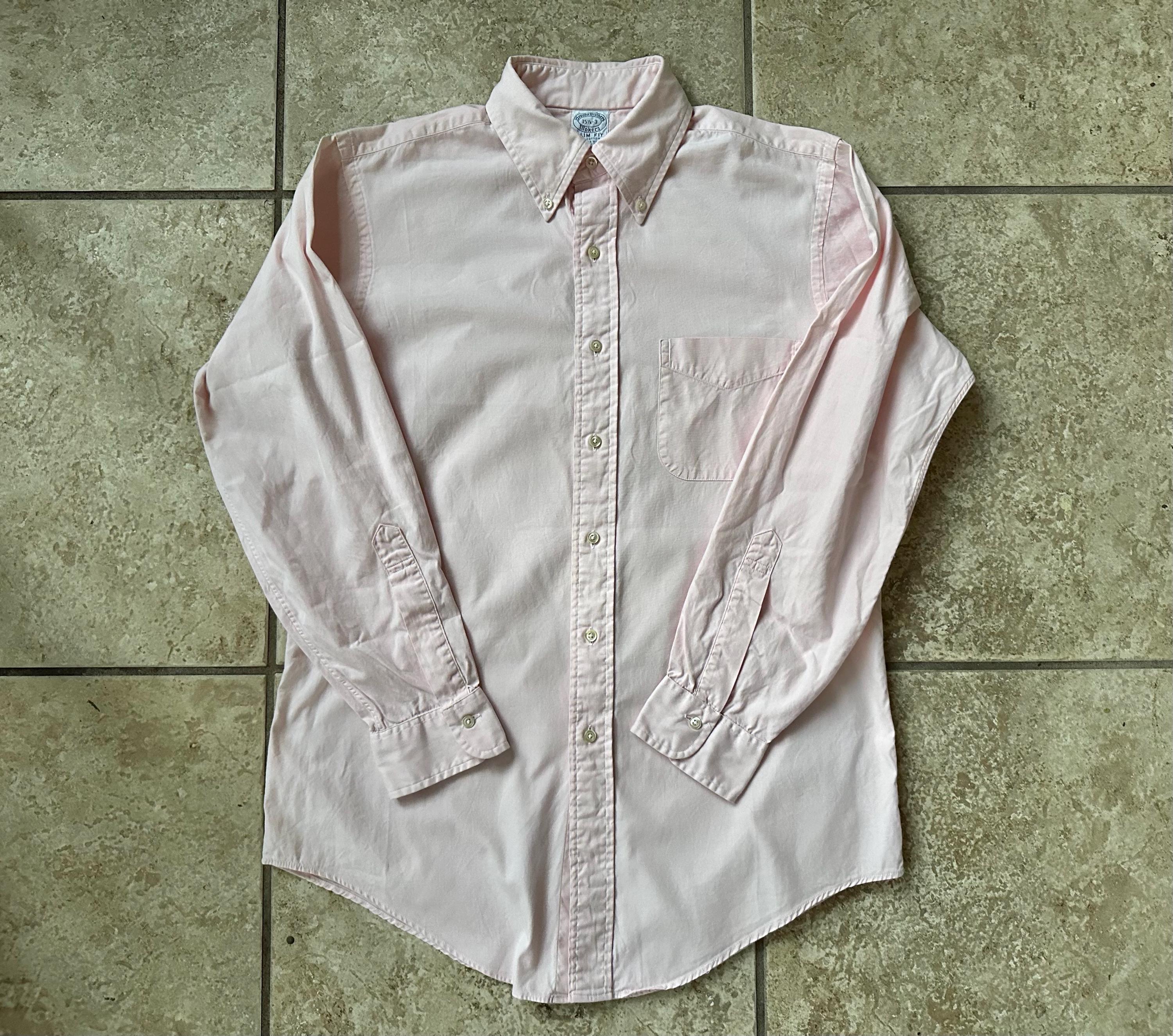 Vintage BROOKS BROTHERS Pink Pinpoint Oxford Cloth Button Down 