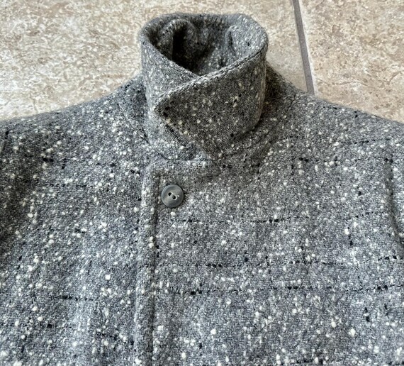 1950s Gray Flecked Boucle Tweed Car Coat | 40 Reg… - image 4