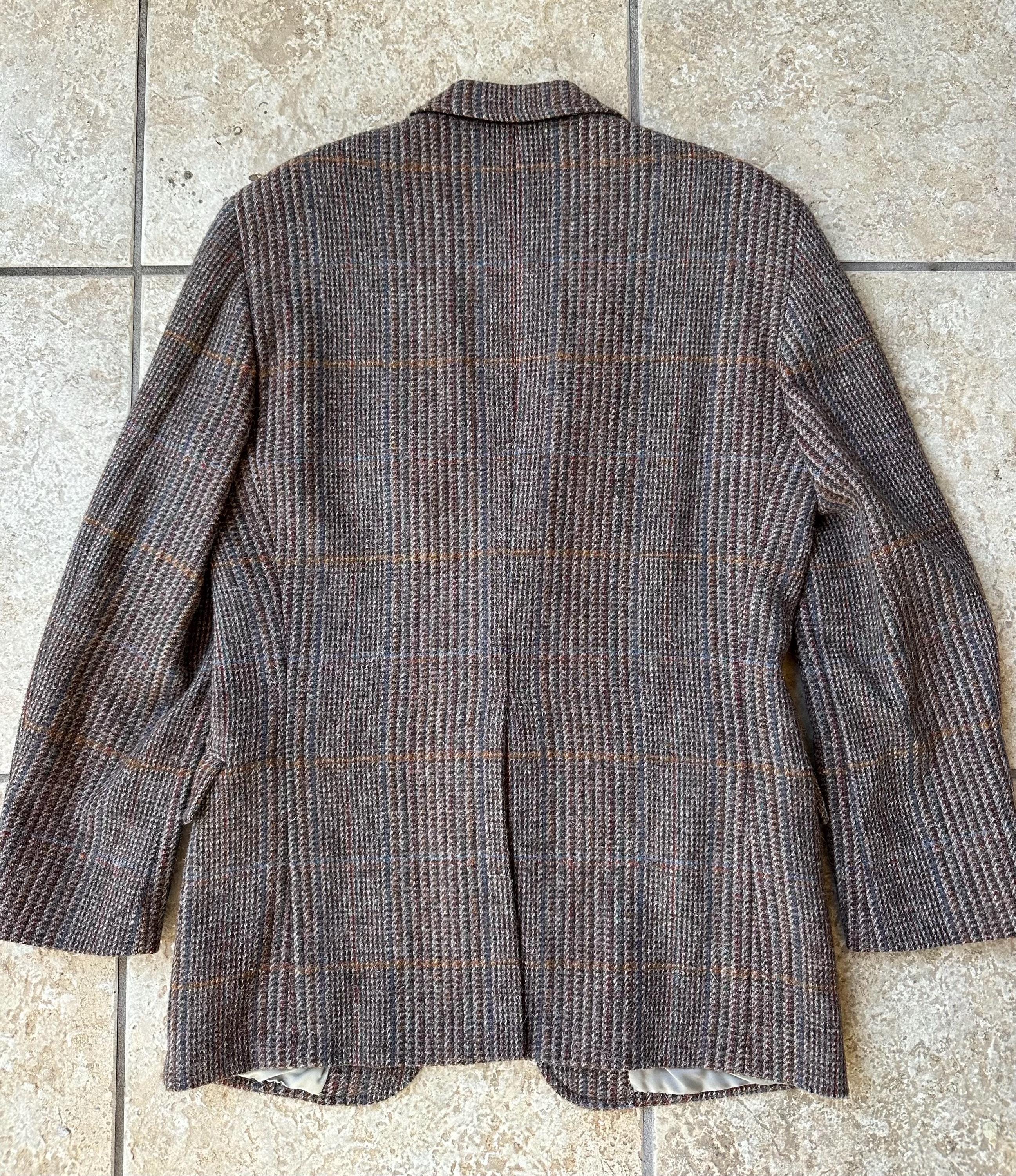 Vintage PAUL STUART Brown Plaid Tweed Sport Coat | 38 39 Regular 