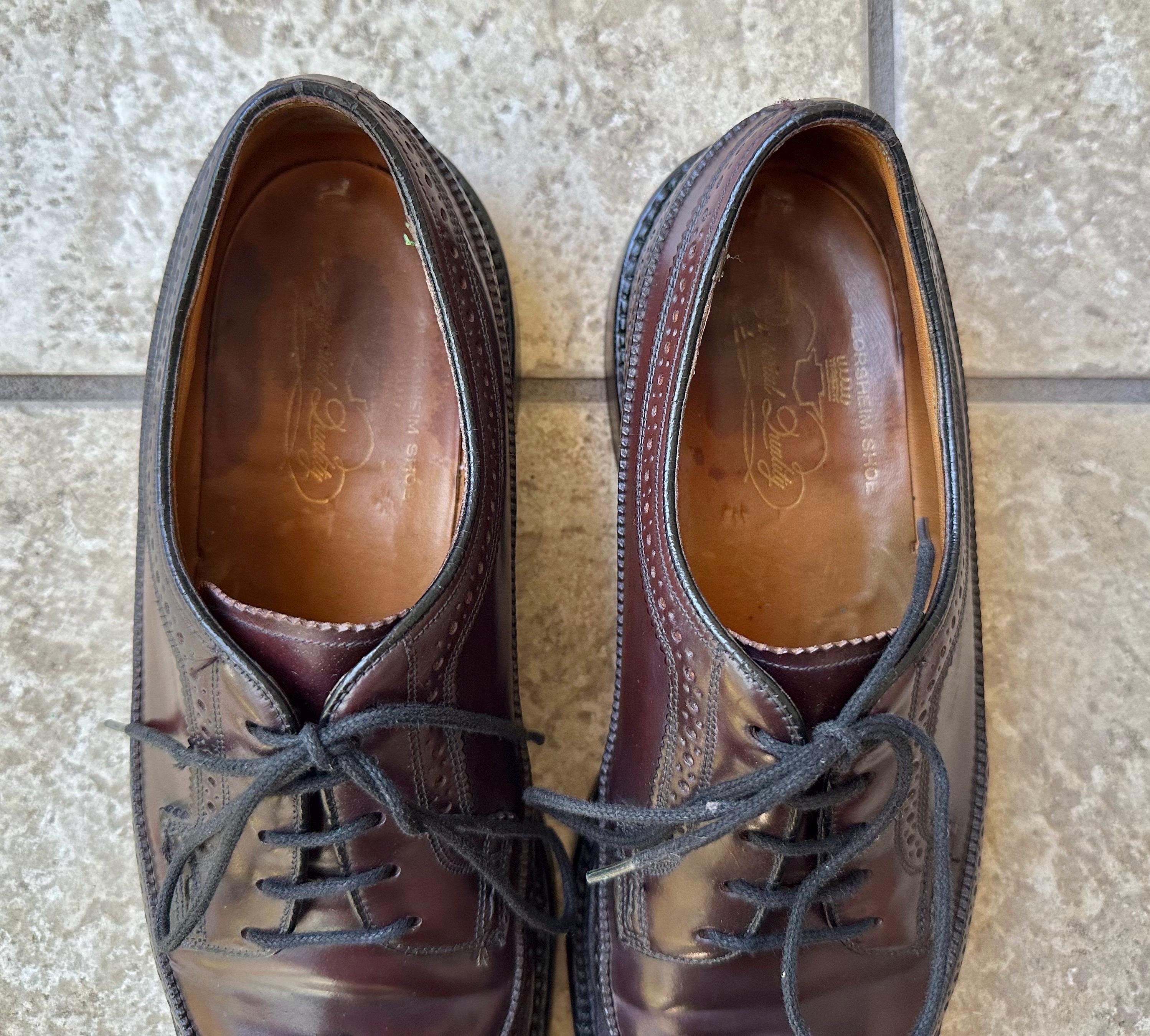Vintage FLORSHEIM Brown Shell Cordovan Long Wing Bluchers | Size 8