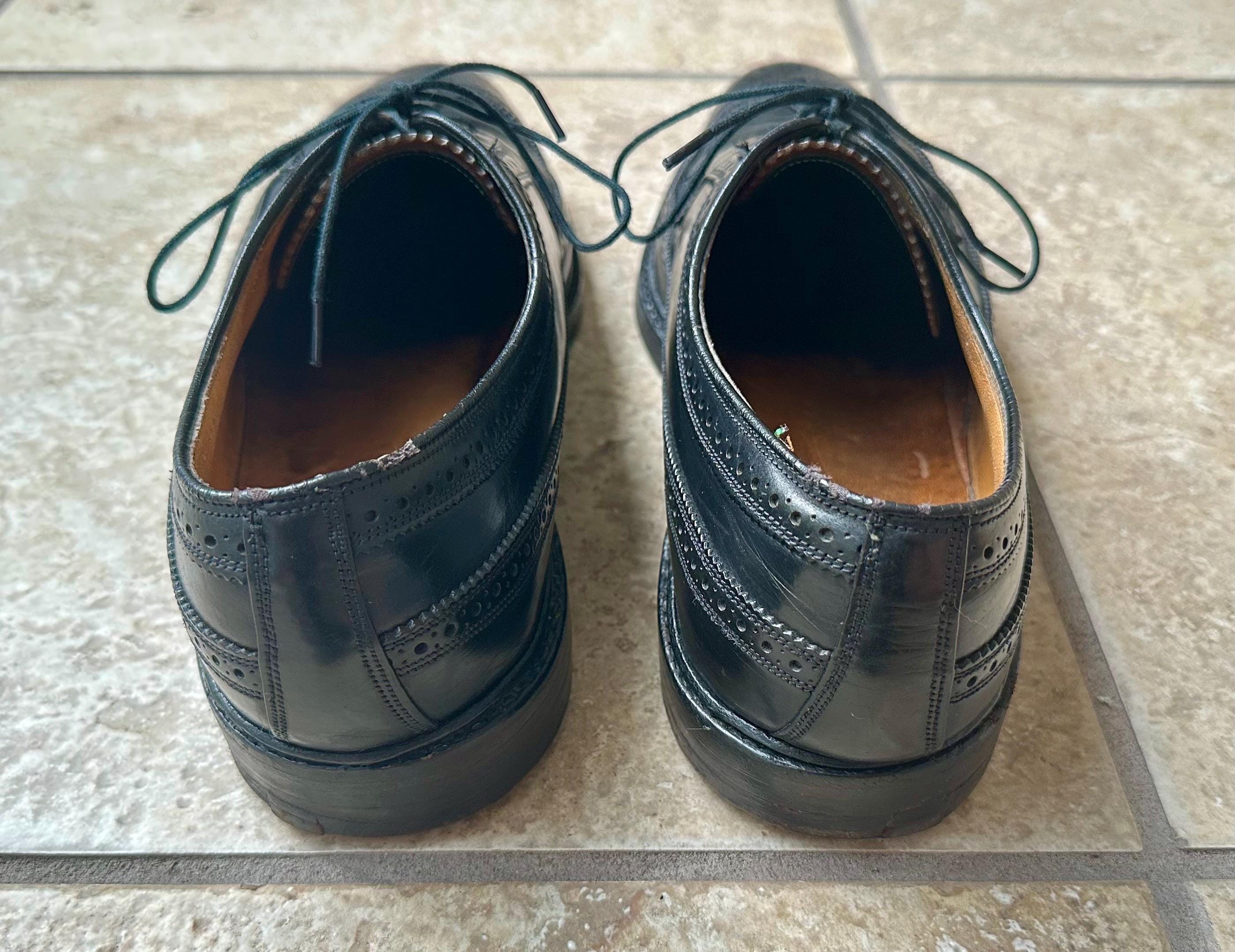 Florsheim Black SHELL CORDOVAN 9 1/2 D Plain Toe Blucher Oxfords 353219 Vintage FLORSHEIM Dark Brown Shell Cordovan Plain Toe  main image 2