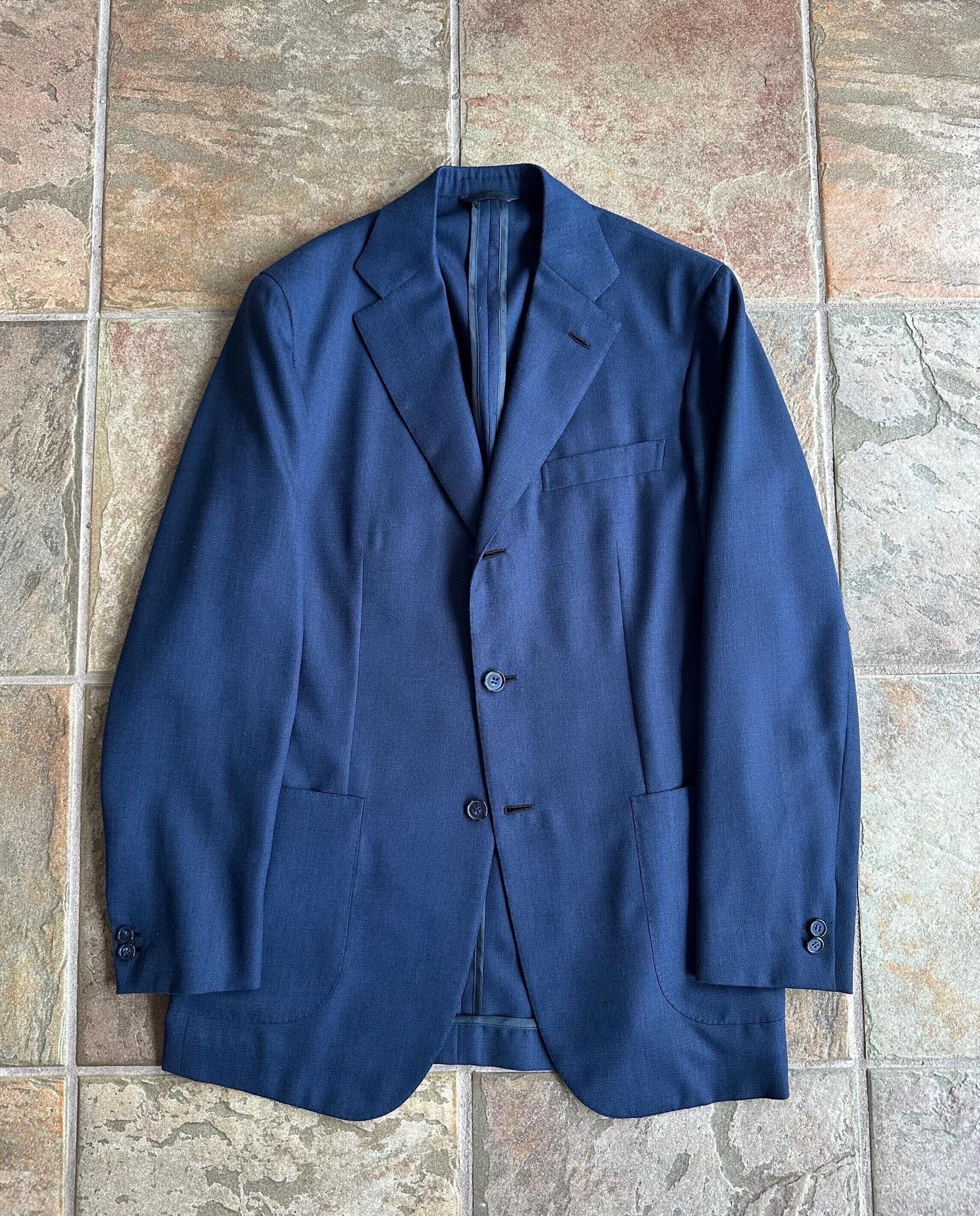 Vintage BRIONI Dark Blue Fresco Wool Sport Coat | 38 Regular