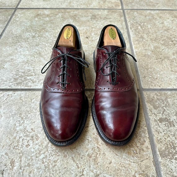Vintage Oxblood Cordovan Leather Saddle Oxford Shoes | Size 9 B/D