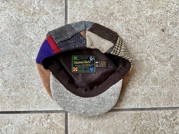 Deadstock Patchwork Tweed Wool Newsboy Cap | Smal… - image 7