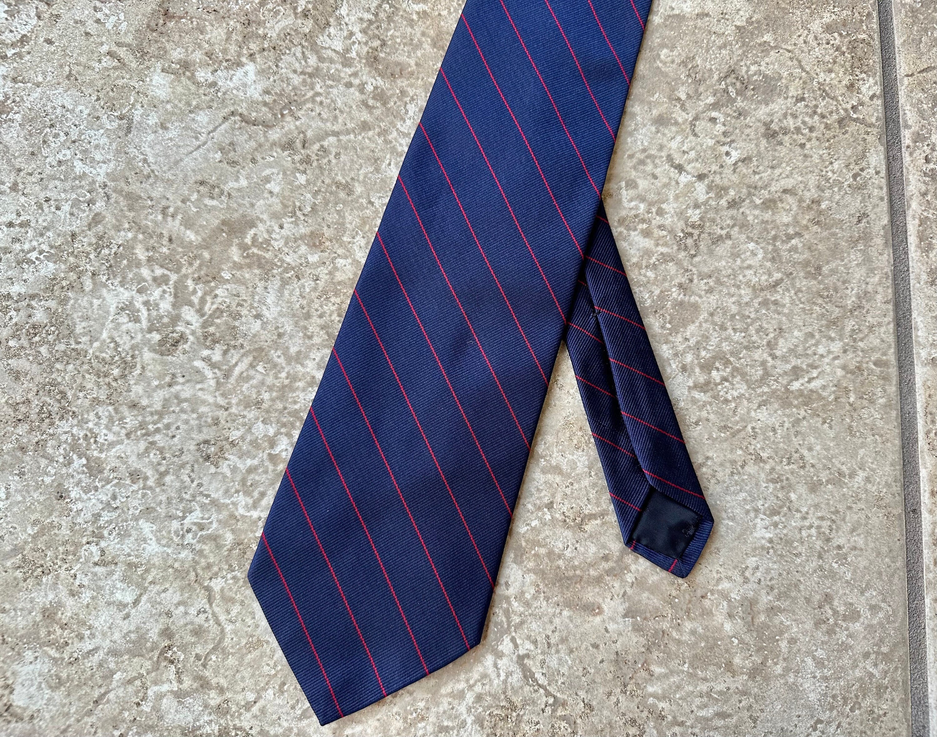 Vintage BROOKS BROTHERS Dark Blue & Red Regimental Striped - Etsy