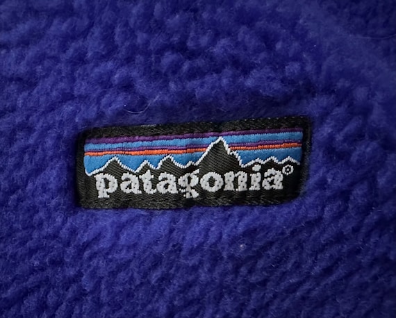 Vintage PATAGONIA Dark Blue Fleece Full-Zip Sleev… - image 5