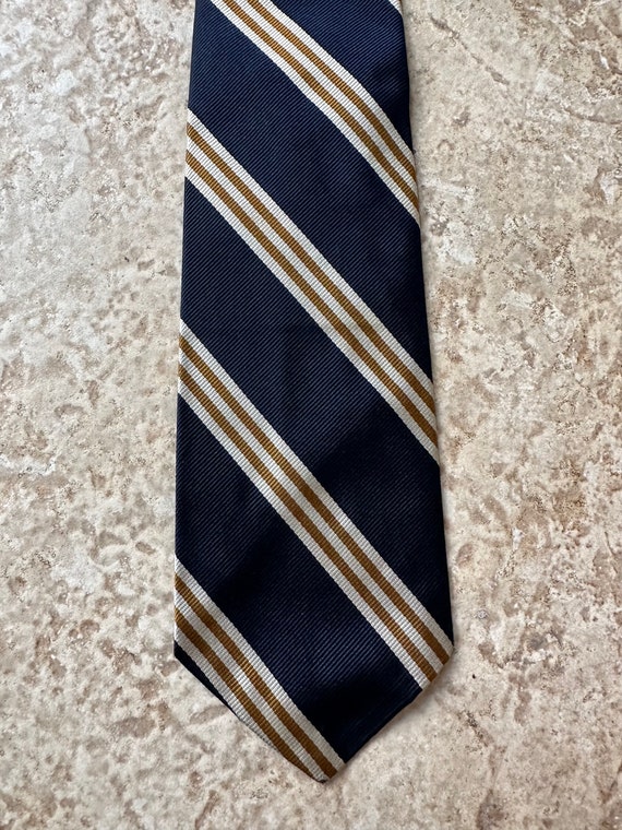 1970s BROOKS BROTHERS Navy Blue Regimental Stripe… - image 2