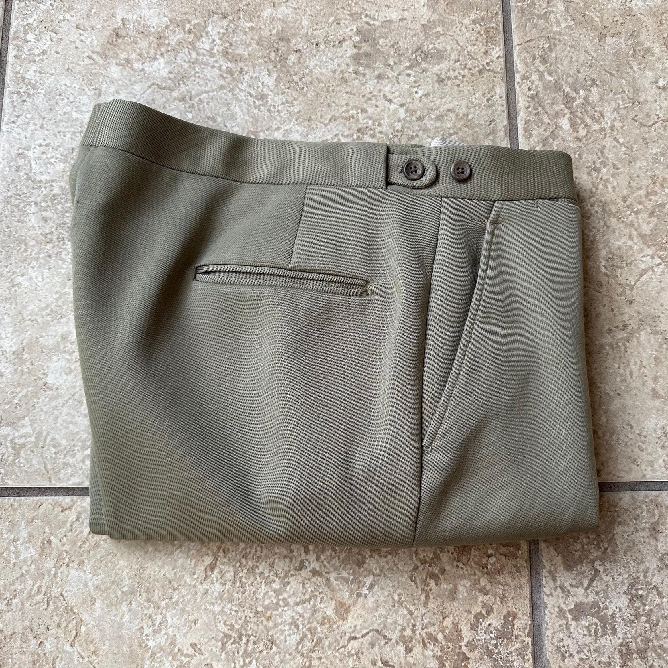 Vintage Beige Cavalry Twill Wool Trousers | 33 X 26 | H FREEMAN 