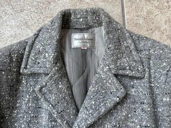 1950s Gray Flecked Boucle Tweed Car Coat | 40 Reg… - image 3