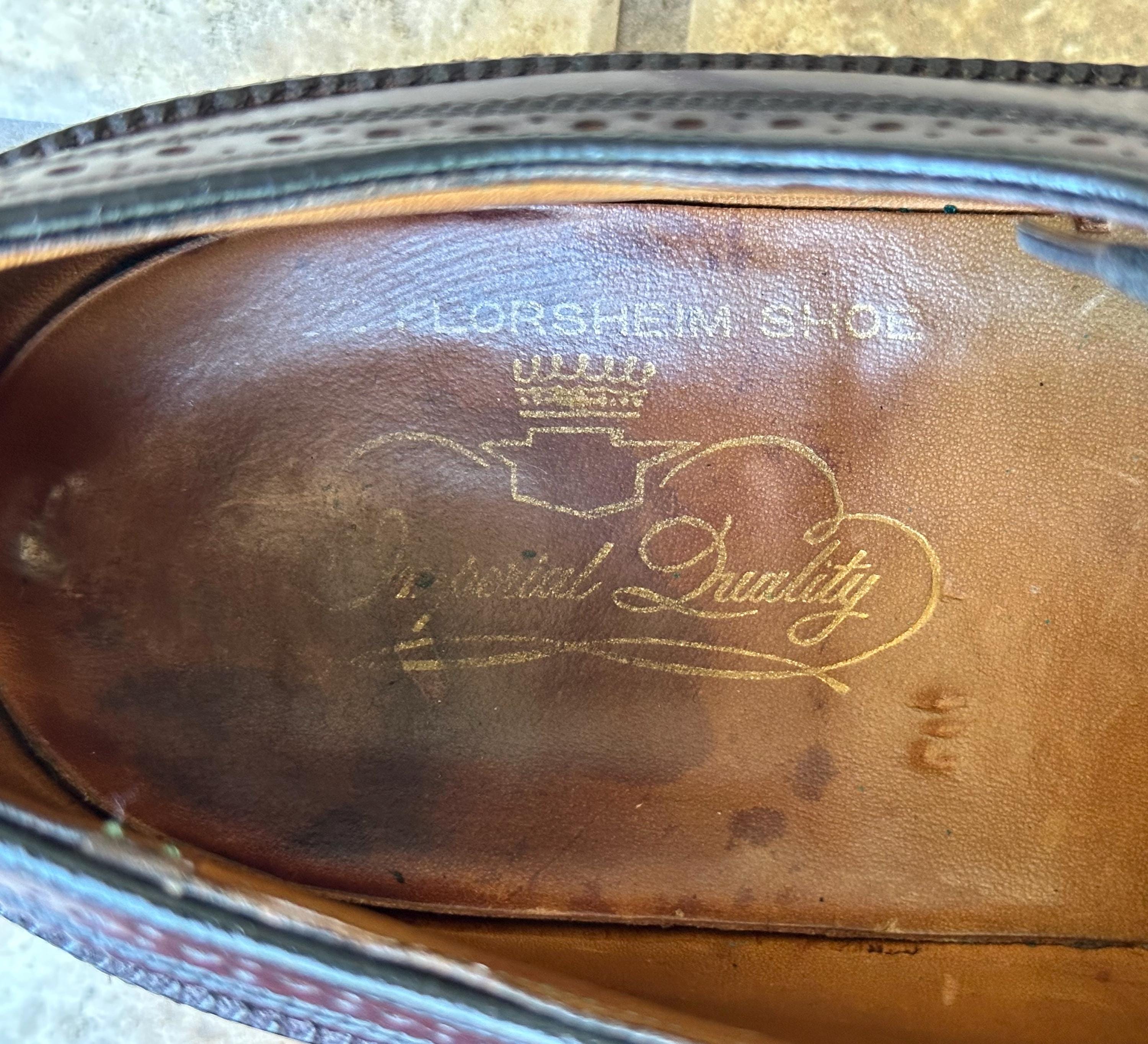 Vintage FLORSHEIM Brown Shell Cordovan Long Wing Bluchers | Size 8