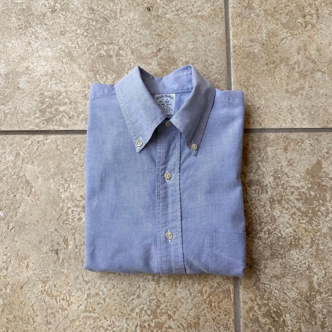 Vintage BROOKS BROTHERS Blue Oxford Cloth Button Down Shirt