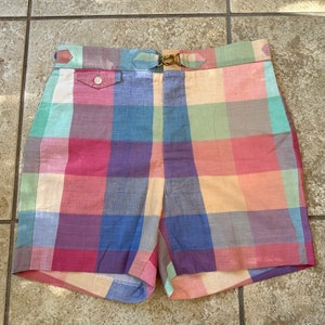 Deadstock jaren 60 geruite bloedende madras zwembroek | Maat 34 | Zijverstellers Ivy League Trad Summer