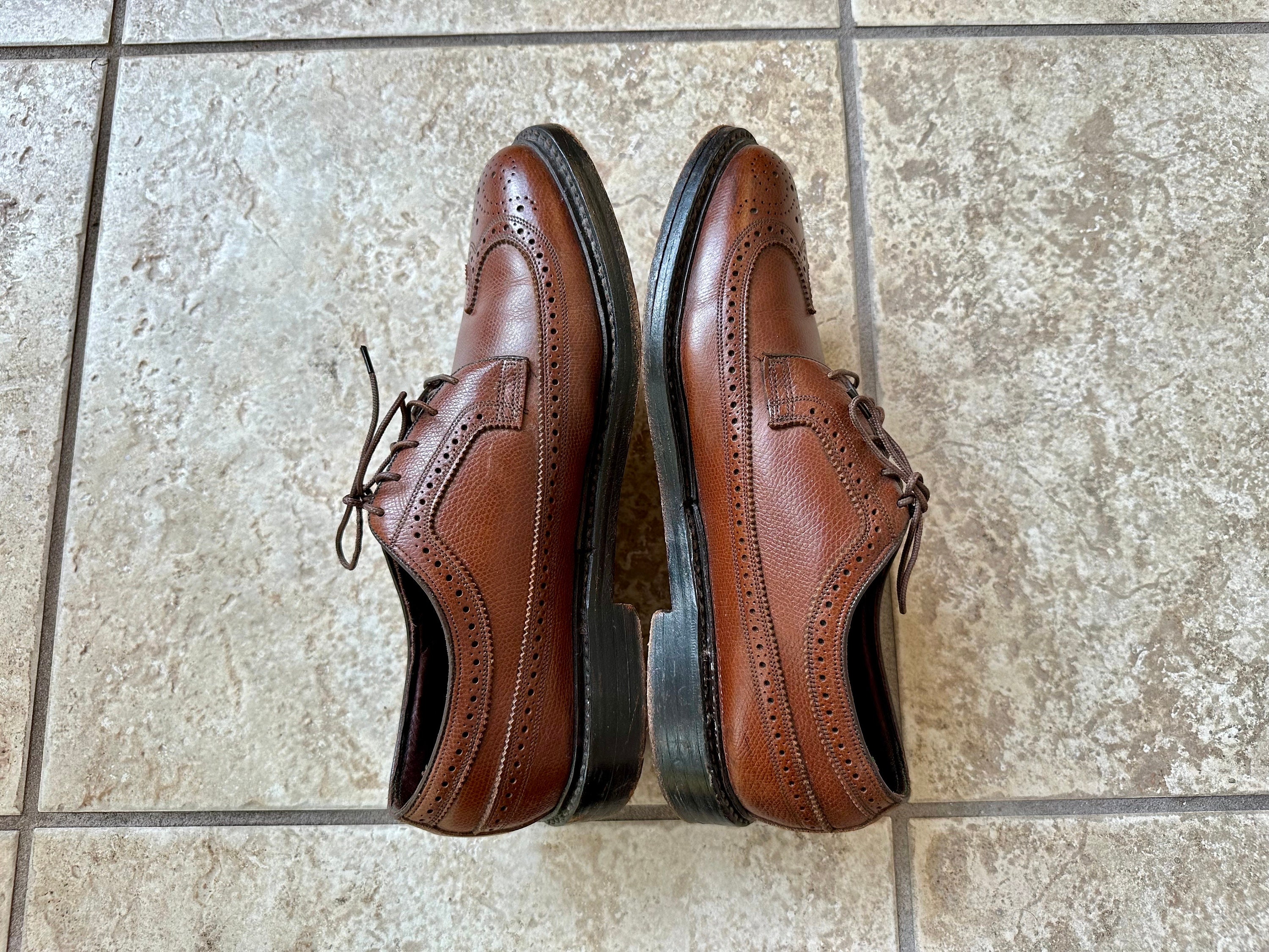 Vintage FLORSHEIM Royal Imperial Brown Scotch Grain Long 
