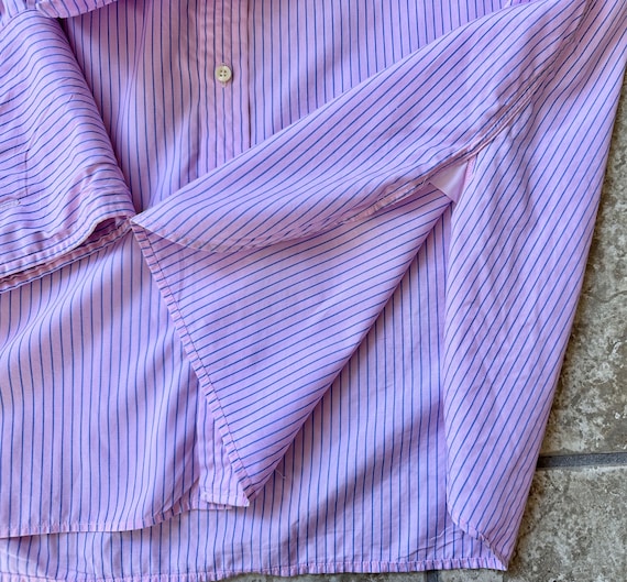 Vintage THOMAS PINK Broadcloth Pink & Blue Stripe… - image 4