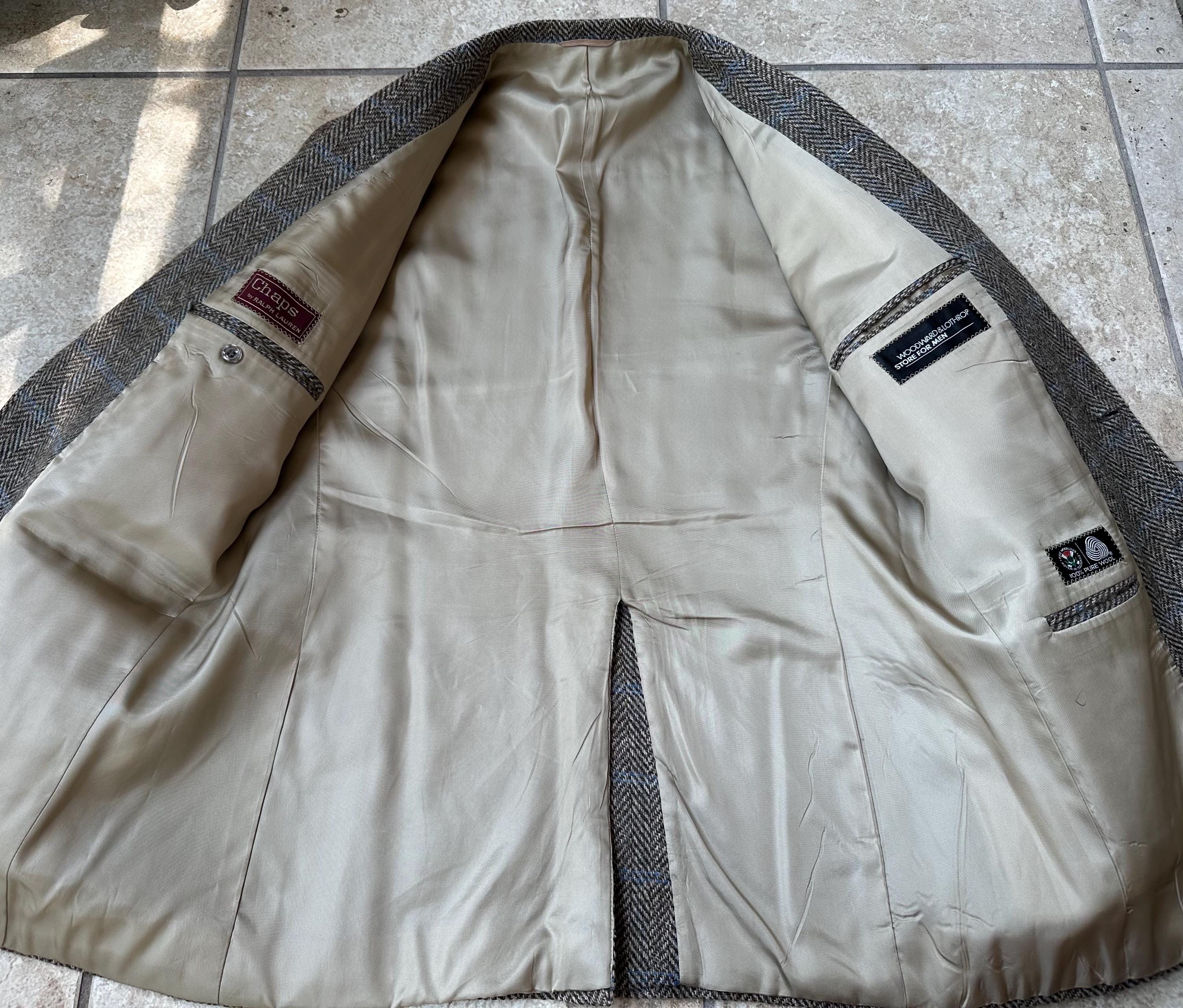 ヴィンテージ CHAPS RALPH LAUREN グレー & ブラウン ヘリンボーン