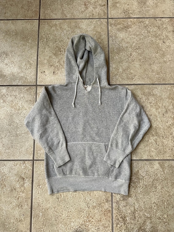 1960s Gray Cotton Hooded Sweatshirt | Small | DE-JAC Ivy League