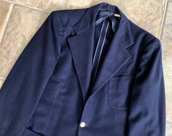 1950s Navy Blue Flannel Wool Sack 
