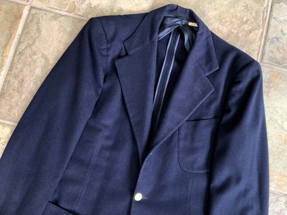 1940s 50s Navy Blue Flannel Wool Drape 