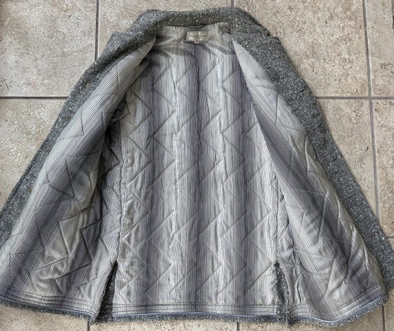 1950s Gray Flecked Boucle Tweed Car Coat | 40 Reg… - image 8
