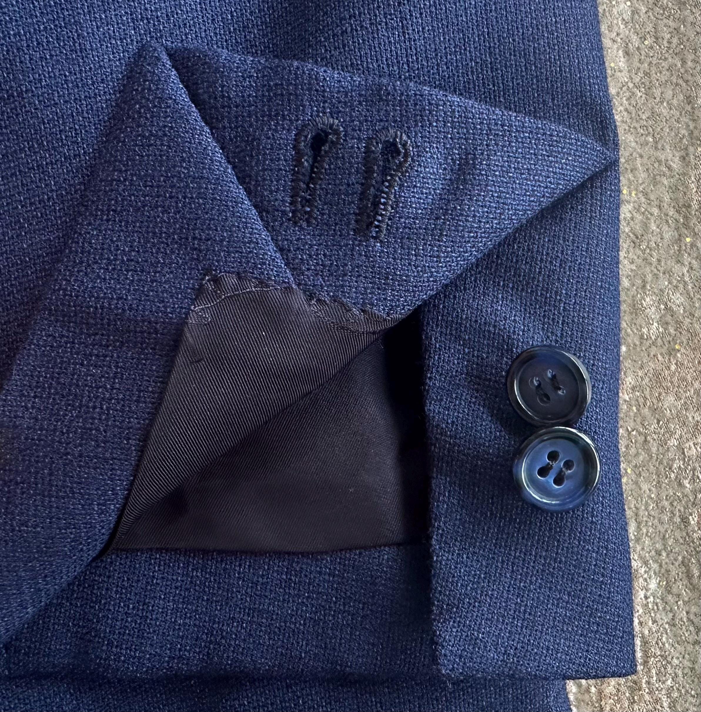 Vintage BRIONI Dark Blue Fresco Wool Sport Coat | 38 Regular