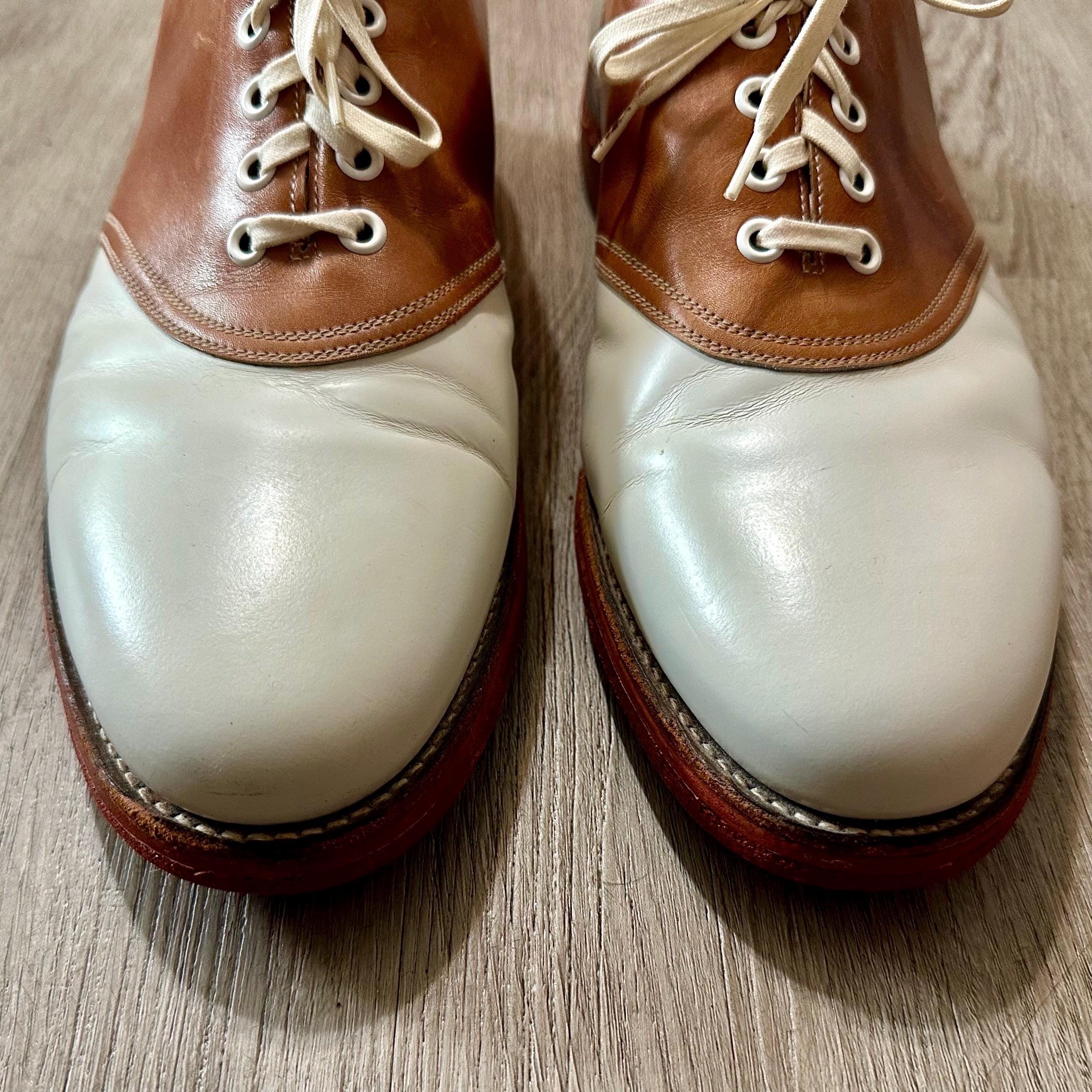 Vintage POLO RALPH LAUREN White & Brown Saddle Shoes | 11 1  display picture 1