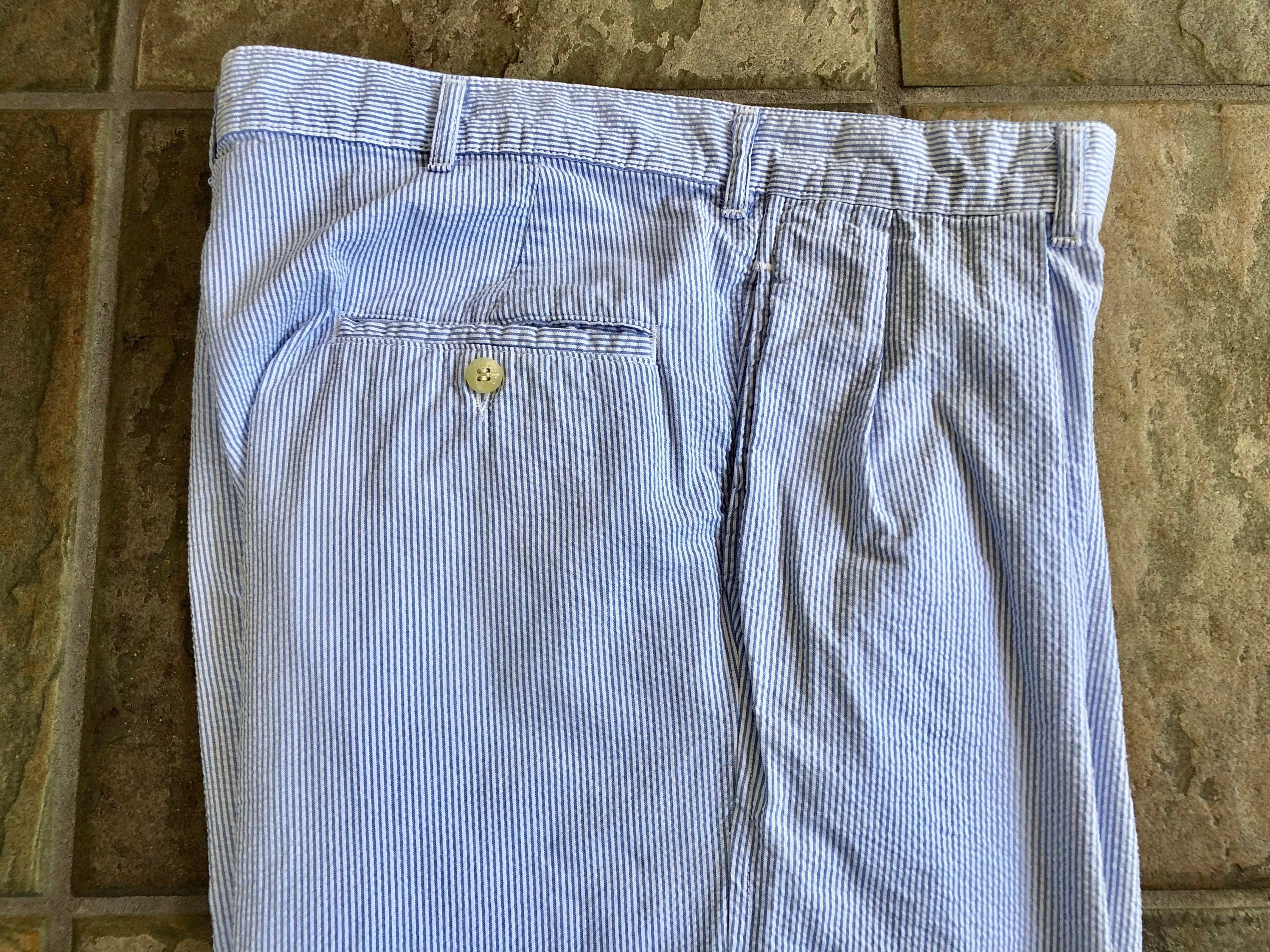 Vintage POLO RALPH LAUREN Blue & White Striped Seersucker - Etsy