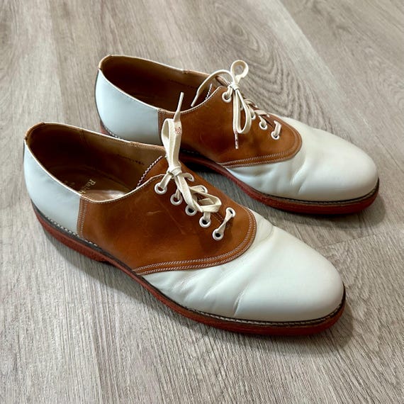 Vintage POLO RALPH LAUREN White & Brown Saddle Shoes | 11 1  display picture 1