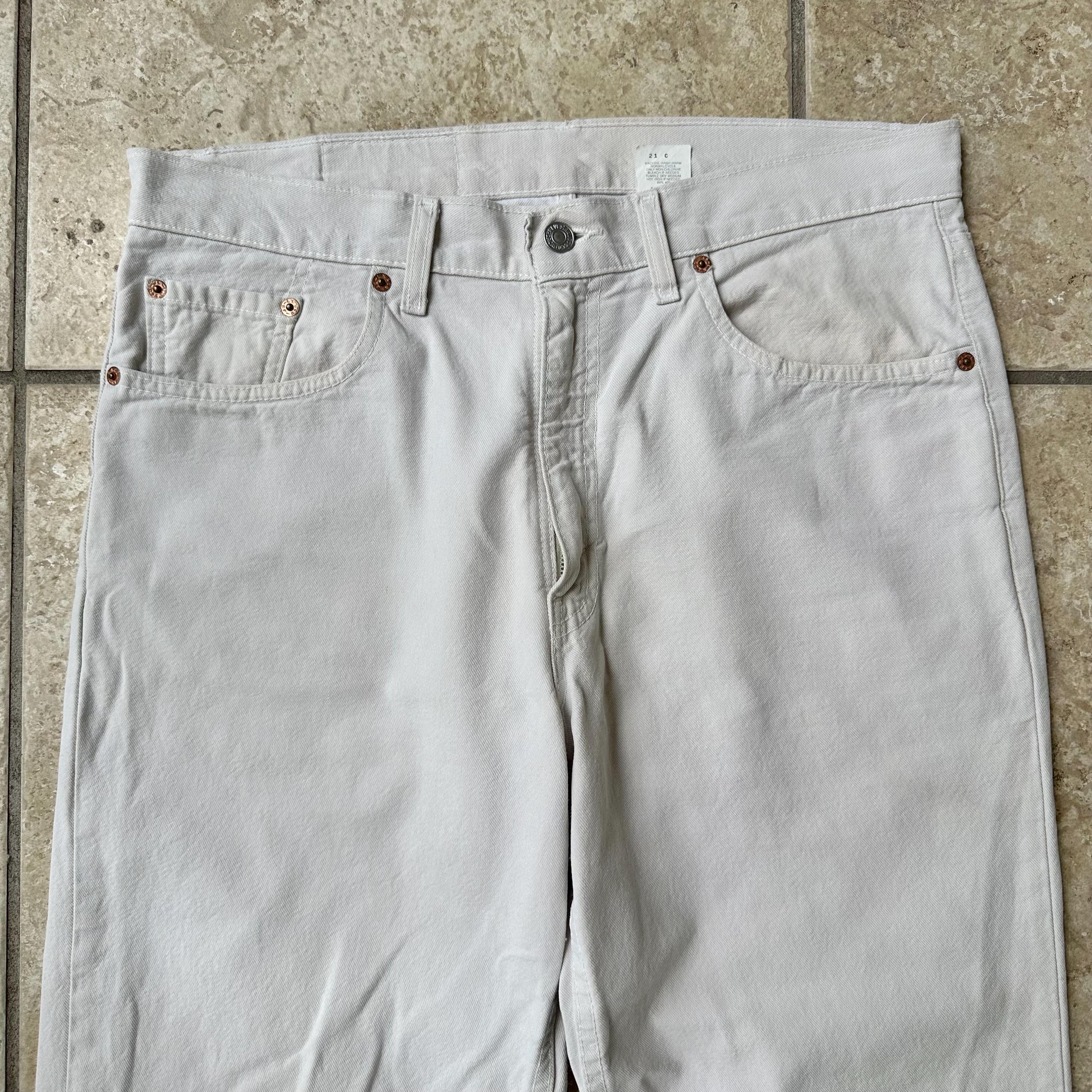 Vintage LEVI'S 550 Off-white Denim Jeans | 33 X 27 | Made in USA